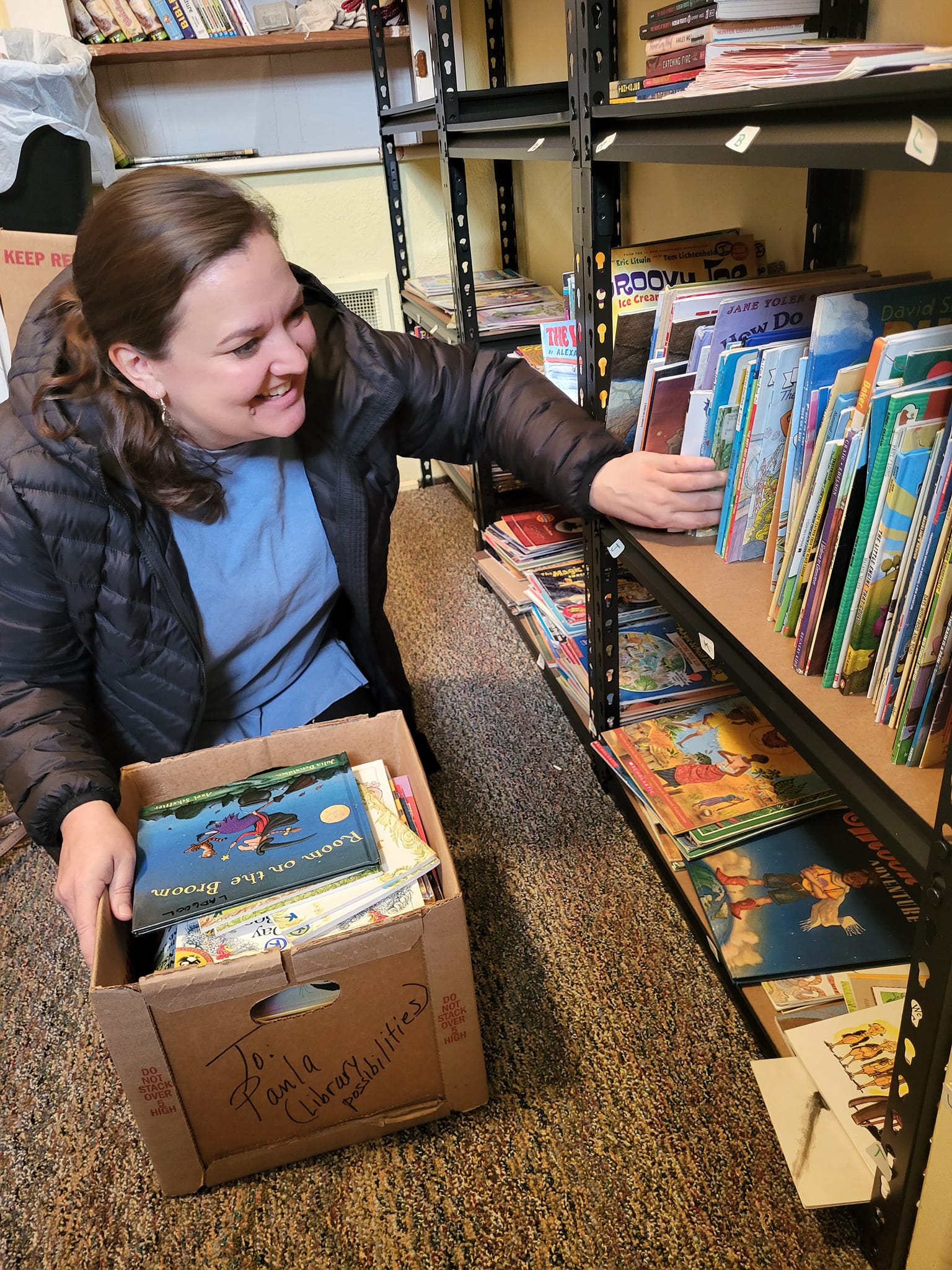 haywood county school teacher shopping for books at anna's books